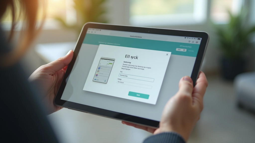 Mains tenant une tablette affichant l'écran de configuration des virements automatiques d'une application bancaire