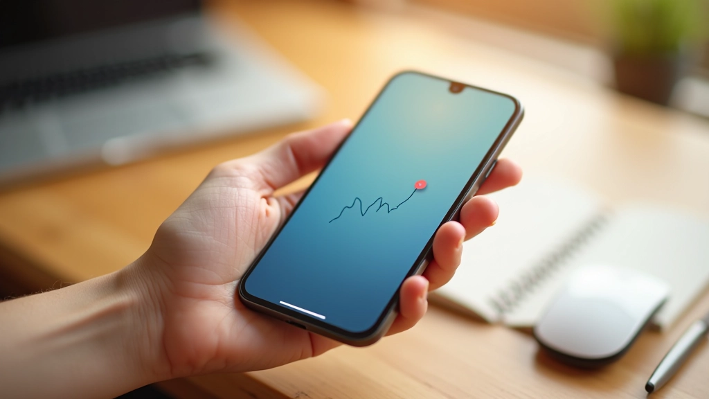 Smartphone avec application de gestion financière affichant les options de placement automatisé